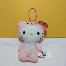 Hello Kitty Mascot Stuffed Toy With Strawberry Cute Character Goods Japan