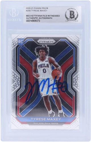 Tyrese Maxey Philadelphia 76ers Signed 2020-21 Panini Prizm #256 BAS Rookie Card