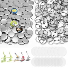 200 Set 0.98 Inch Button Maker Supplies, 25mm Metal Blank Button Badge Parts ...