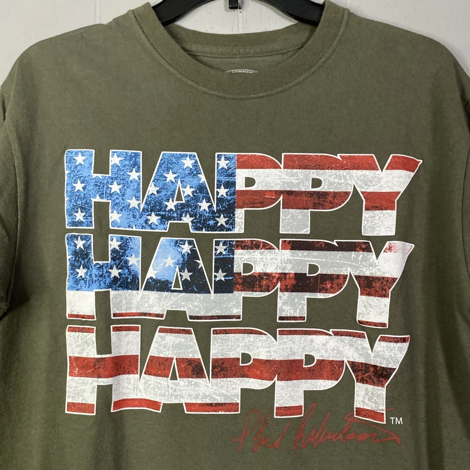 Duck Dynasty Happy Happy Happy Mens XL Brown T-Shirt Phil Robertson Duck Command - Image 2 of 4
