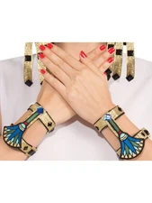 Adults Womens Deluxe Egyptian Pharoah Wrist Cuffs Costume Accessory