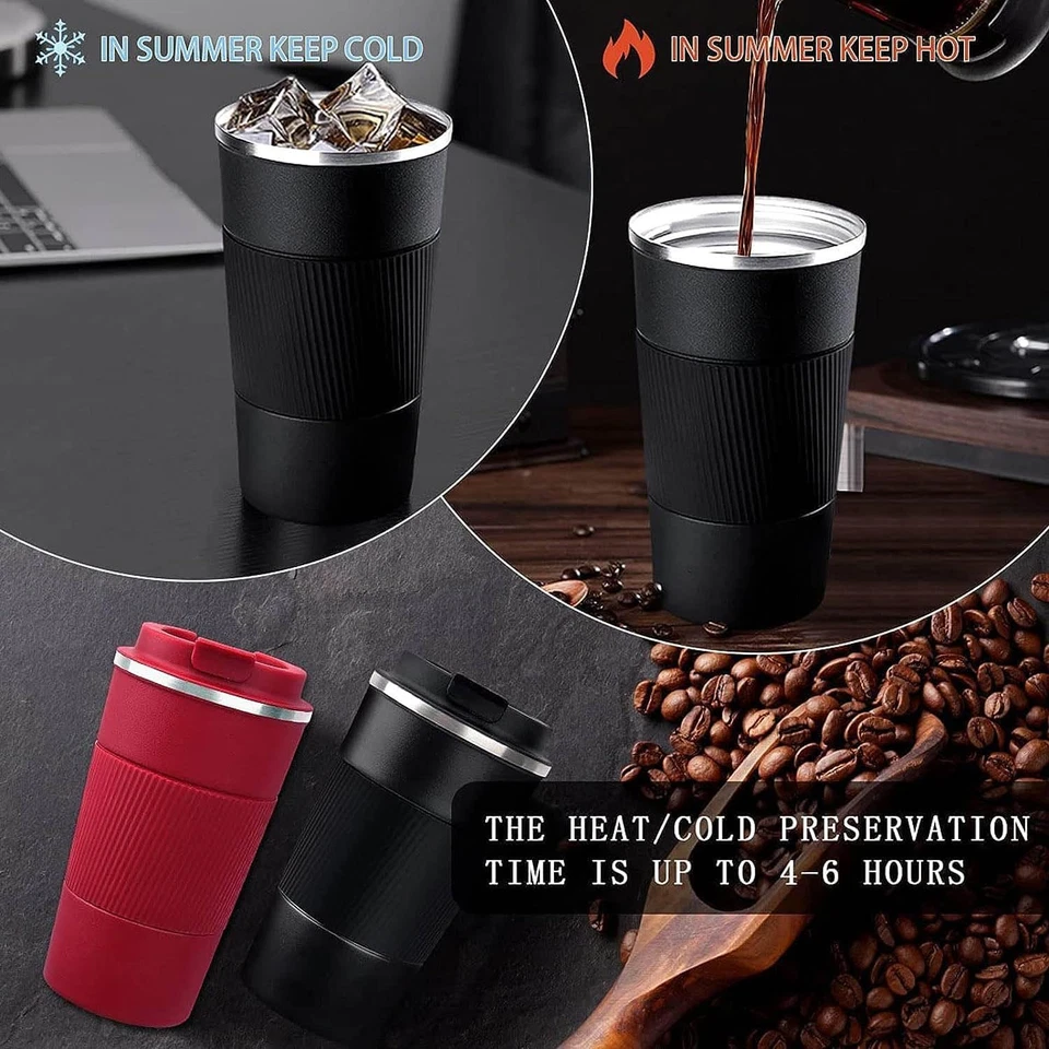 Tazza Termica Termos Caffè Caffe Coffee Mug-To-Go Viaggio Acciaio Inox Senza BPA - Immagine 2 di 4