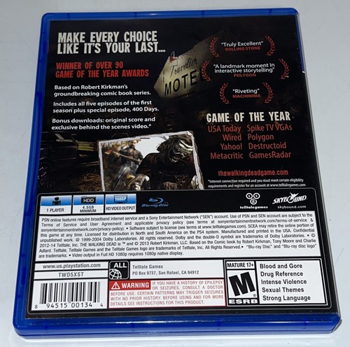 Walking Dead: Complete 1st Season (Sony PlayStation 4 PS4) Tested - Picture 2 of 8
