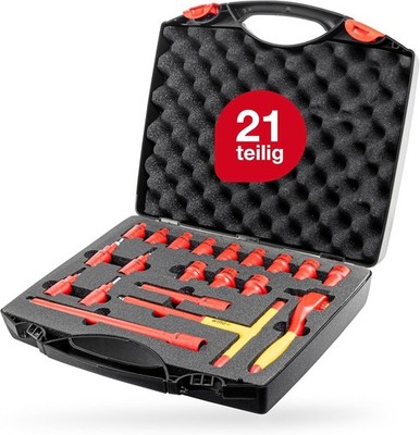 Wiha Ratschenschlüssel Set isoliert 3/8'' 21-teilig mit Umschalthebel