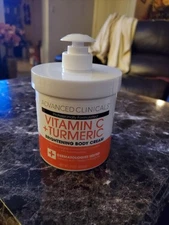 2x Advanced Clinicals Vitamin C Turmeric Brightening Cream 15oz Face Body New