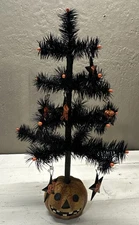 Bethany Lowe Halloween Tree Jack-O-Lantern Pumpkin Base Halloween Eyelash 16”