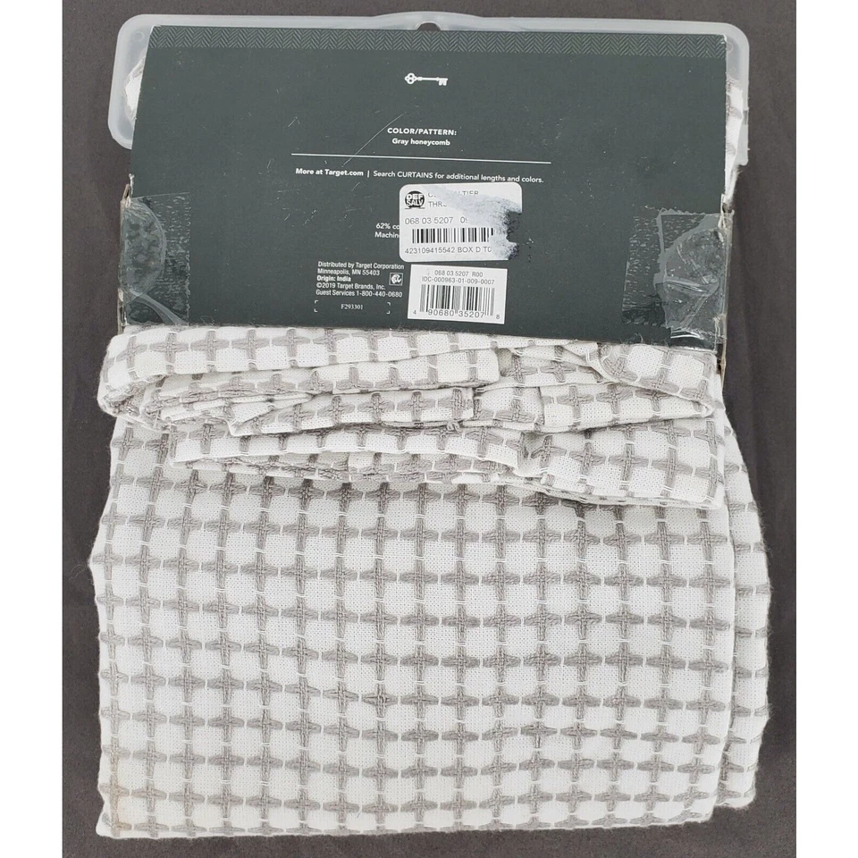 Juego de Paneles Cortina Umbral Café, Patrón Panal Gris 42" W x 36" L Nuevo Foto 4 de 4