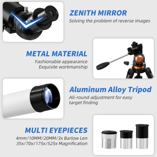 700mm Astronomical Telescope 525X with Phone Adapter for Beginner Moon Watching - Picture 10 of 11
