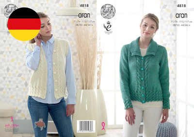 4818 Strickmuster Damen Jacke und Weste in  Fashion Aran