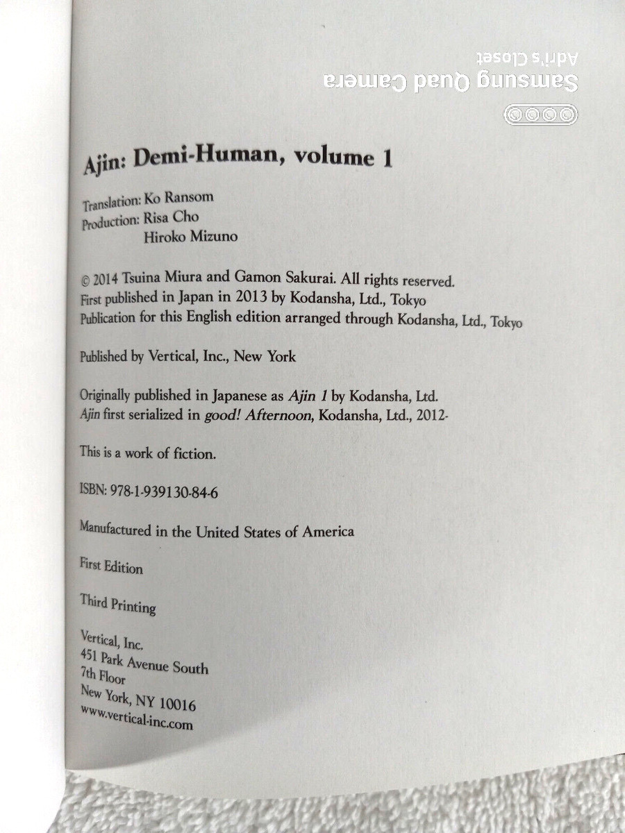 Ajin Manga Volume 2 Demi-Human