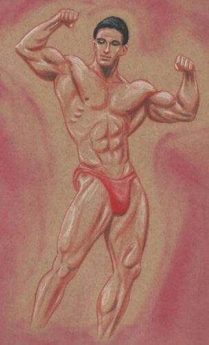Male figure drawing pastel artist Jerome Cadd - Photo 1 sur 2