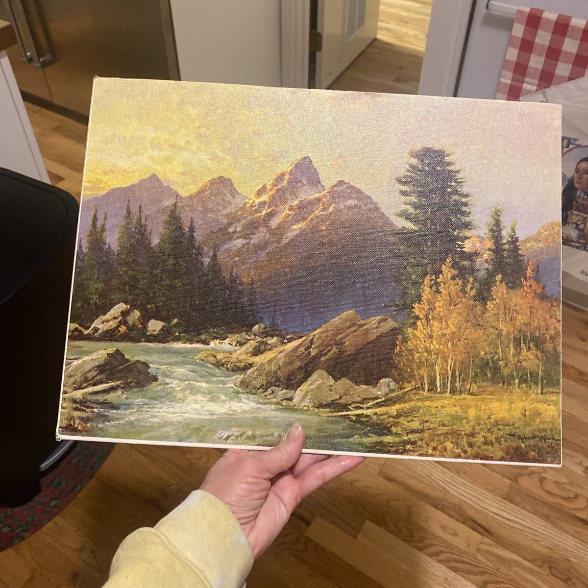 Robert Wood The Grand Teton Print Vintage 12” X 16” Canvas Print 