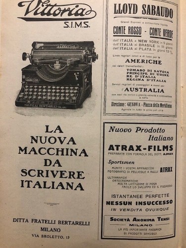 Lotto n. 10 Pagine Intere Pubblicità d'epoca 1924 reclame stampe pubblicitarie