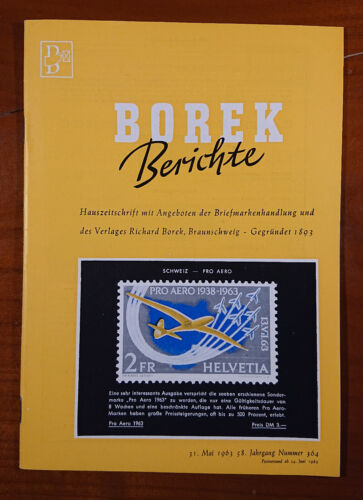Richard Borek Berichte Schweiz Mai 1963 32 S. Briefmarken Philatelie - Afbeelding 1 van 6