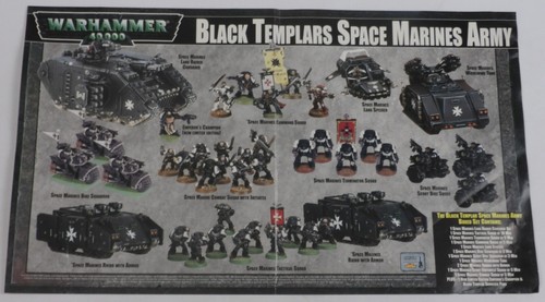 Warhammer 40K Black Templars Space Marines Army 20" x 12" Promo Poster - 2000