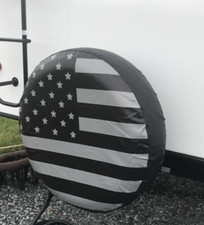 Spare Tire Cover for RV Trailer, Waterproof Leather Wheel Cover American US Flag