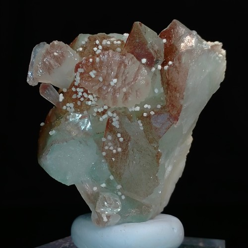 Green Apophyllite & Stilbite coated w/ red Hematite & Chabazite Zeolite 534ct - Picture 6 of 8