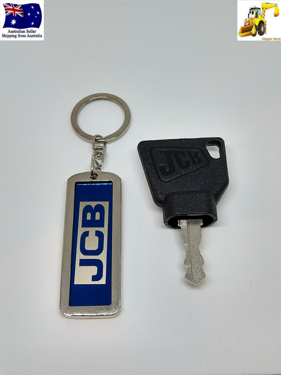 JCB Logo 4CX Backhoe Digger Excavator Plant Key Keyring FREE