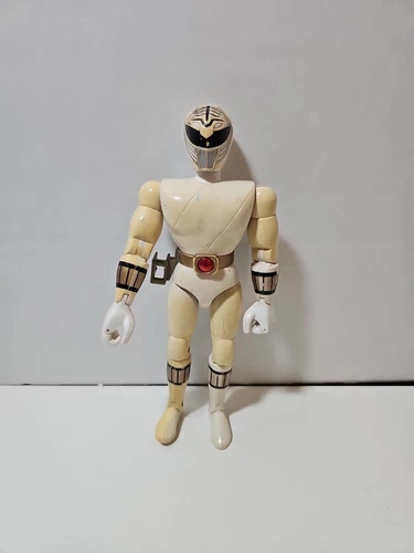 Power Rangers White Ranger No Shield Sword Gun Action Figure Vintage Bandai 1993