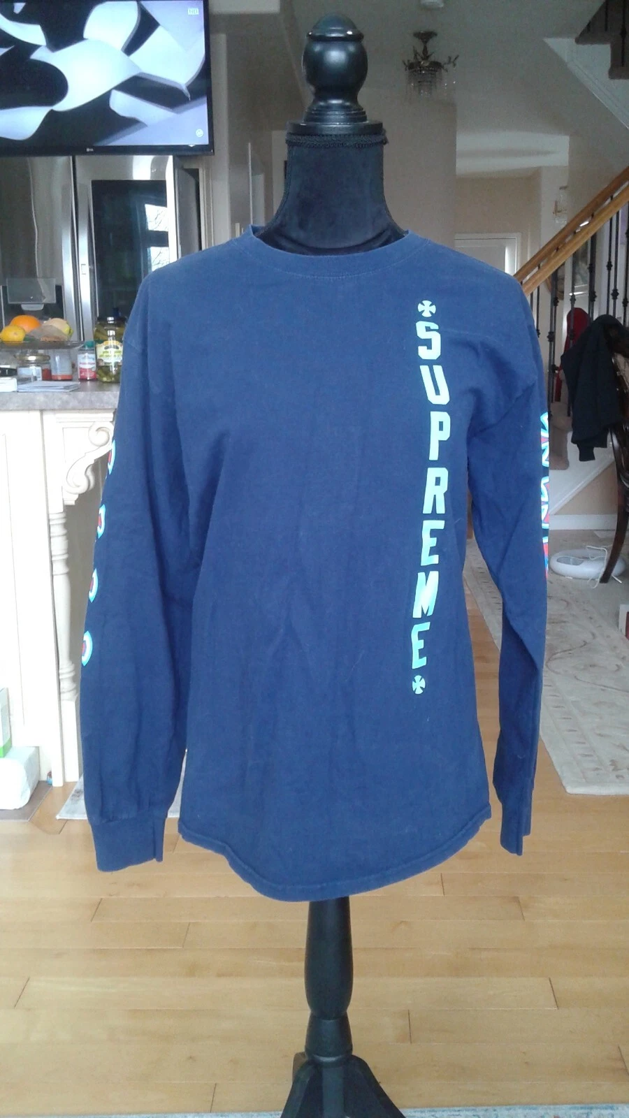 CAMION INDÉPENDANT SUPREME X COMP. TOP HOMME TAILLE M MANCHES LONGUES COULEUR BLEU