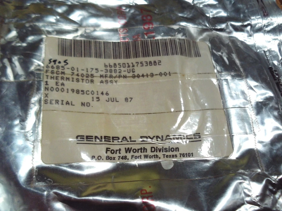 GENERAL DYDNAMICS /  MARATHON THERMAL RESISTOR  30413-001 NSN:  5905-01-175-3882 - Image 2 of 3