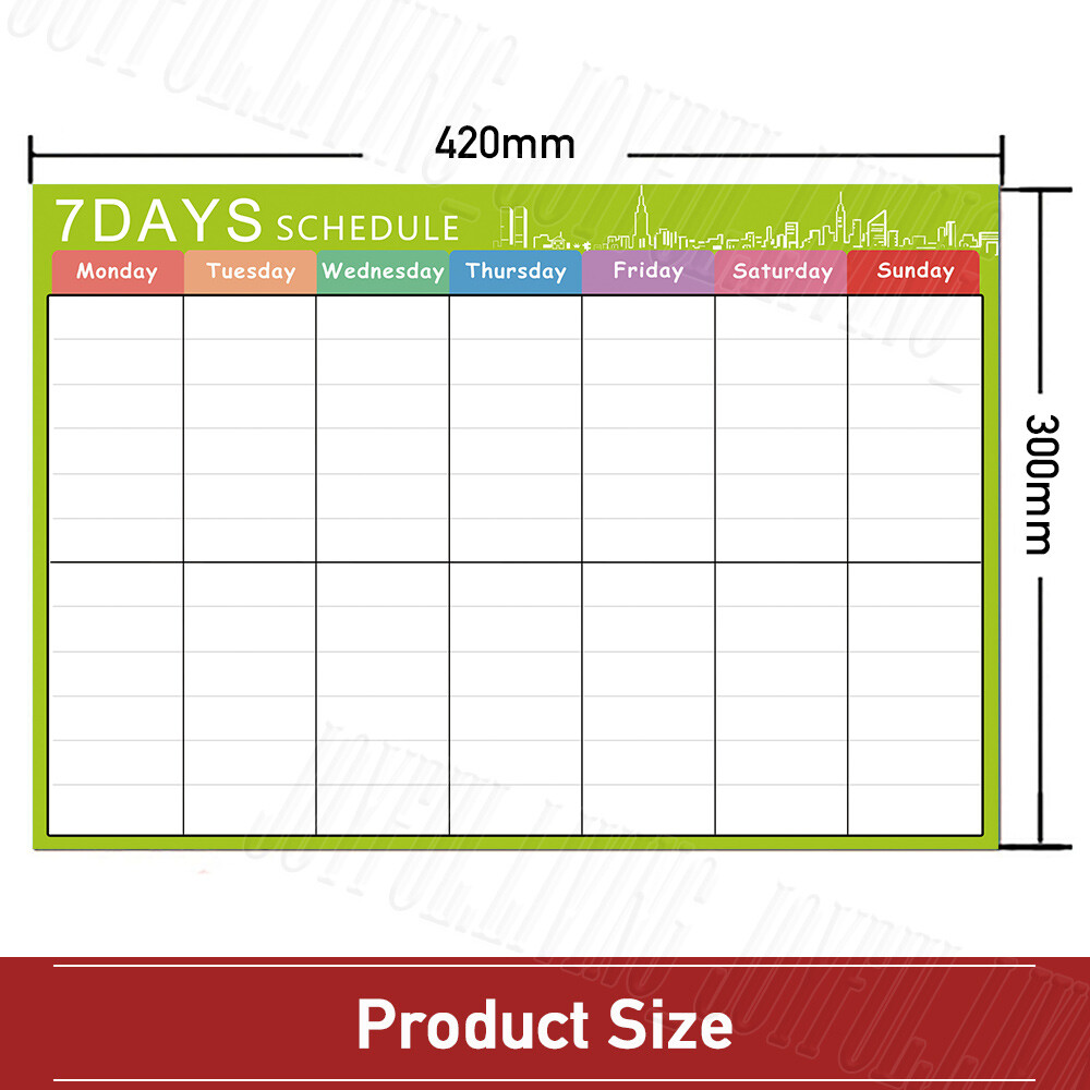 A3 Weekly Planner Fridge Calendar Whiteboard With 3 markers+