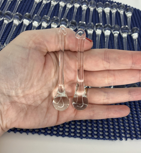 Lot Of 50 Crystal Clear Glass Teardrop Chandelier Prisms /Ornaments 2 3/4- 3" - Picture 8 of 10