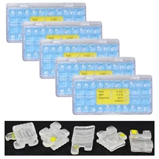 5 Set Dental Orthodontic Ceramic Braces Brackets Clear Aesthetics Roth 022 345