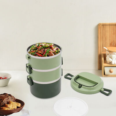 2,4L Lunchbox 3-lagig Frühstücksbox Brotdose Bento Box Kinder Lunchbox Brotdose