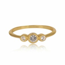 White Topaz Gemstone Yellow Gold Plated 925 Silver Women's Rings Jewelry