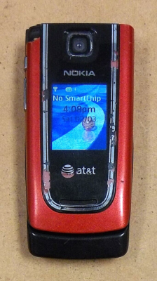 Nokia 6555 - Red and Black ( AT&T ) Cellular Flip Phone - Very