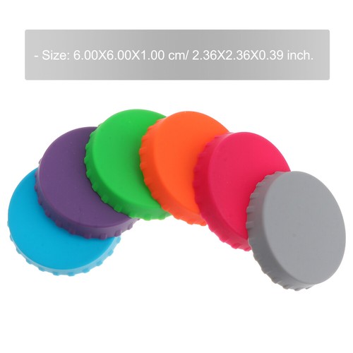 6 Pcs Silicone Sealed Bottle Cove Open Can Soda Saver Drink Topper - Picture 2 of 12