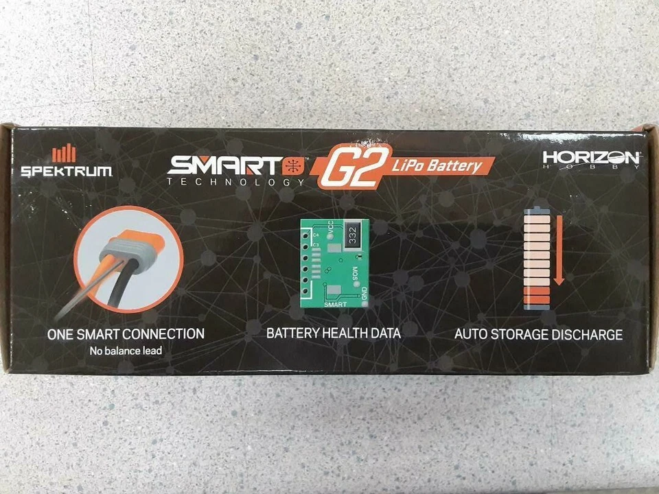 Spektrum 7.4V 5000mAh 2S 50C Smart LiPo G2 Hard Case for IC3 SPMX52S50H3 New!! - Image 2 of 4