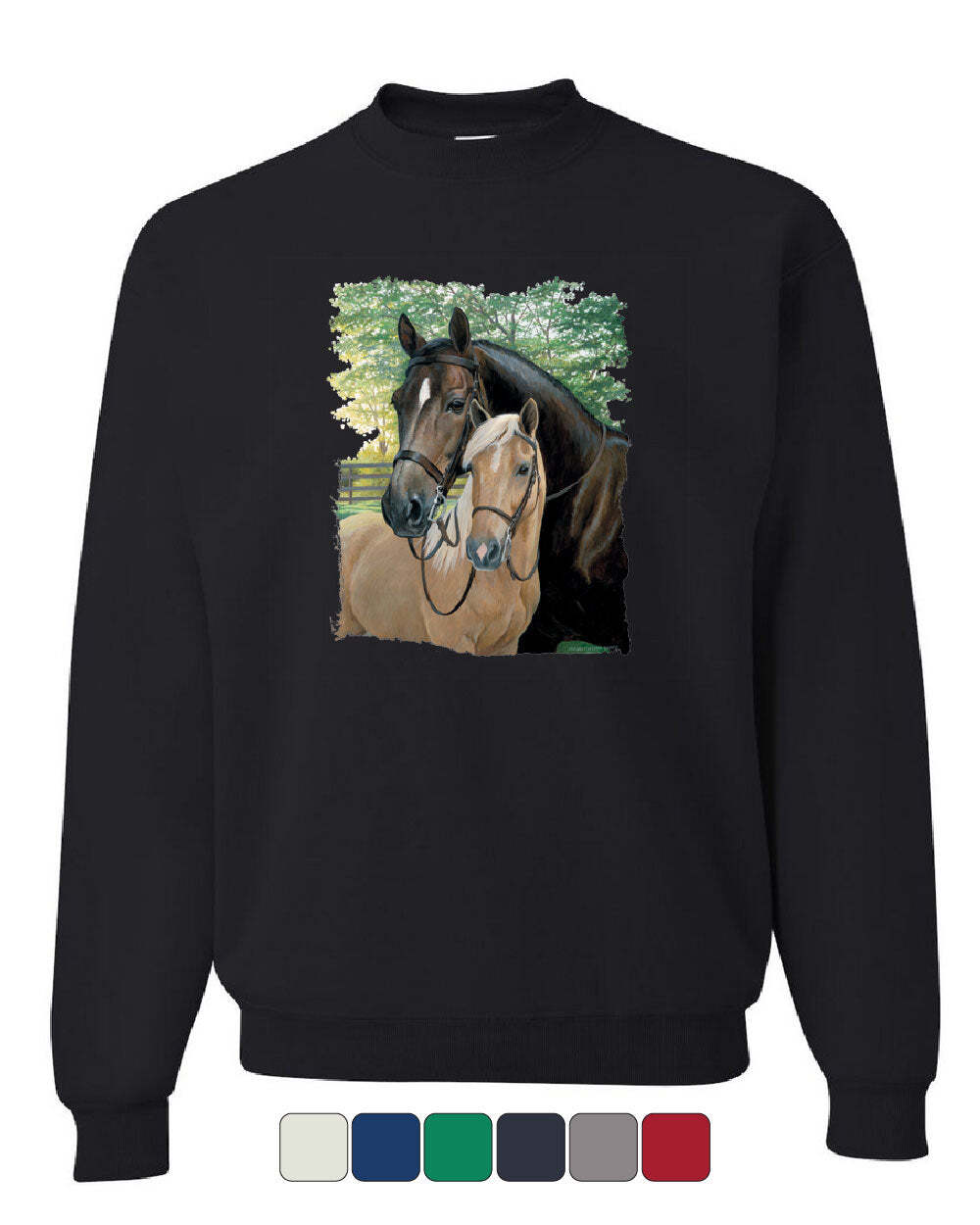 Coppia Cavalli Felpa Mustang Cavallo Cavallo Pony Stallone Maglione