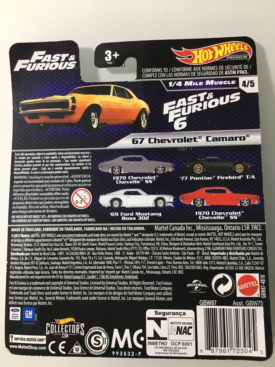 HOT WHEELS FAST & FURIOUS '67 CHEVROLET CAMARO | eBay