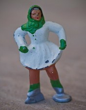 VINTAGE Barclay Cast Lead Woman Skater Green Socks Made in USA 1930-1940's