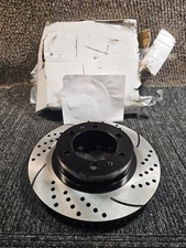 AutoShack Black Hat Front Drilled & Slotted Brake Rotor For 03-09 Toyota 4Runner