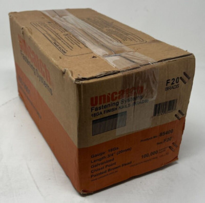 UNICATCH 85400  3/4'' 18 Gauge Brad Nail, Galv., 100M/Case