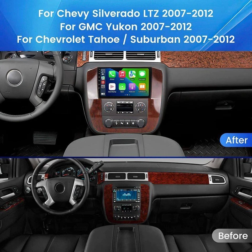 Carplay Android Radio Navigation For Chevy Tahoe Suburban GMC Yukon 2006-14 US Foto 2 de 4