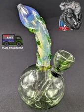 5" Inch Glass Hookah Water Pipe Bong Round Green