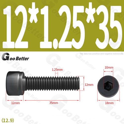 Feingewinde Zylinderschrauben 12.9 Stahl M6 M8 M10 M12 Schwarz Innensechskant - Bild 62 von 85