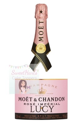 champagne style bottle label set personalised edible icing