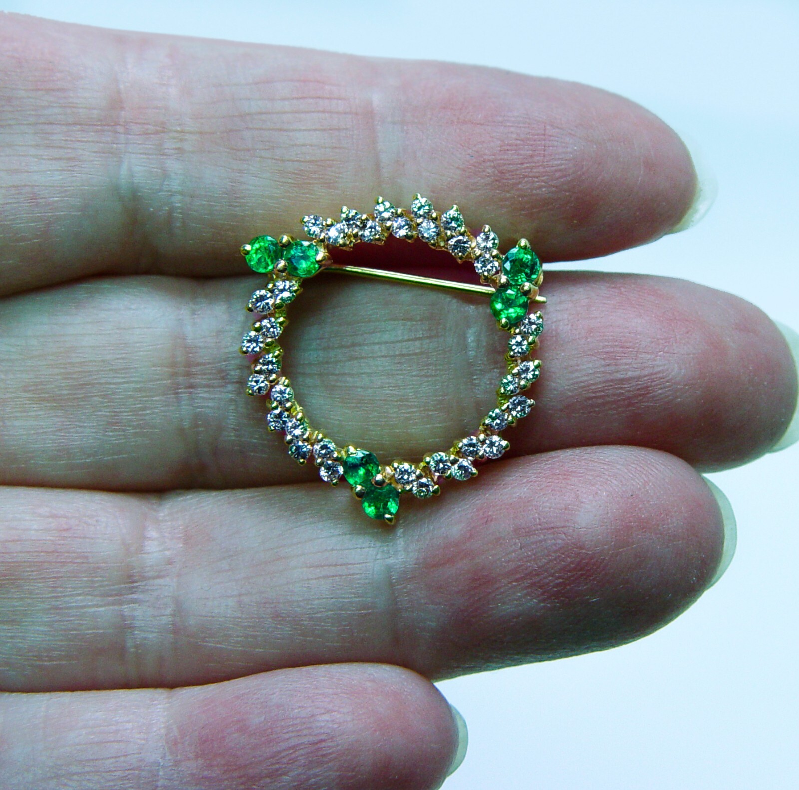 Vintage Kurt Wayne 18K Gold Diamond Colombian Eme… - image 3