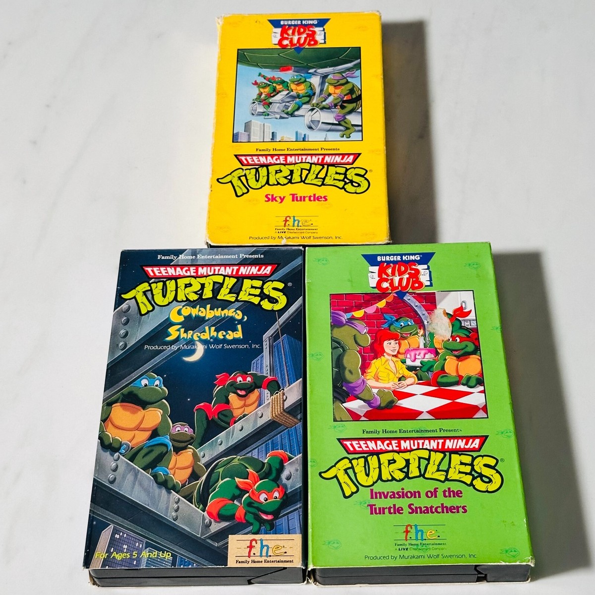 Lot of 3 VHS - TMNT Teenage Mutant Ninja Turtles - Cartoon FHE