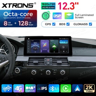 XTRONS AUTORADIO GPS BMW 5er E60 Android 13 CCC 12.3'' Carplay Snapdragon 4G