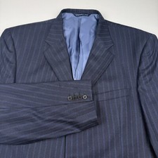 Coppley Loro Piana Super 120 Wool Blazer 46XL Navy Blue Striped 46 XL