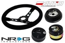 NRG 350 3" DP Steering Wheel Suede BK/160 Hub/2.0 BK Neo Quick Release/Lock Matt