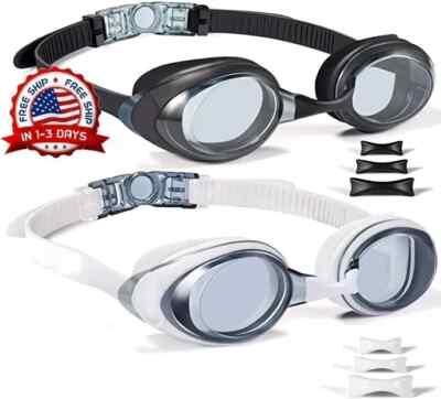Gafas Lentes Anteojos De Natacion Nadar Profesional Antiniebla UV Juego De 2 New