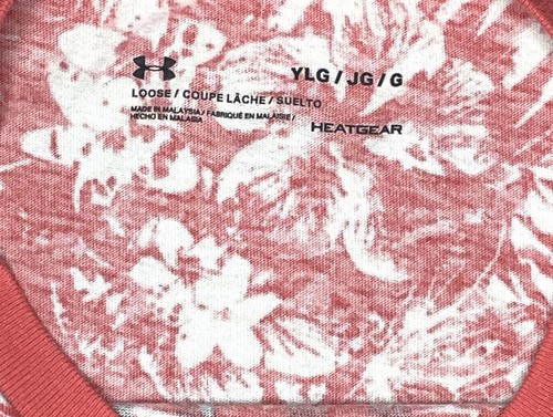 Under Armour Shirt Youth Size Large 14-16 Red Warrior Mana Tropical Graphic Tee - Picture 4 of 7