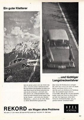3w20310/old advertisement from 1961-Opel Rekord-a car without problems.